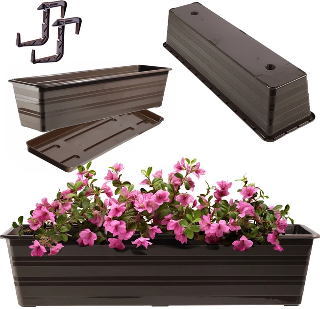 Skrzynia balkonowa Kadax Catí 60 cm Brązowa (K9047) - obraz 4