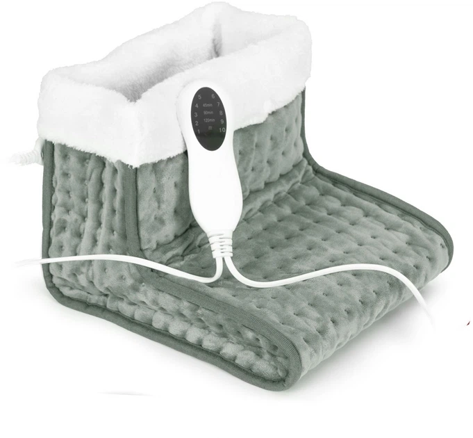 Електрична грілка для стоп ModernHome by Multistore М'який черевик пульт 10 рівнів нагріву Світло-сірий XB-8086A-LGY - зображення 3
