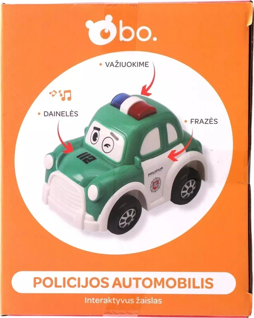 Поліцейська машинка bo. Interactive police car (Lithuanian language) (4743199080199) - зображення 4