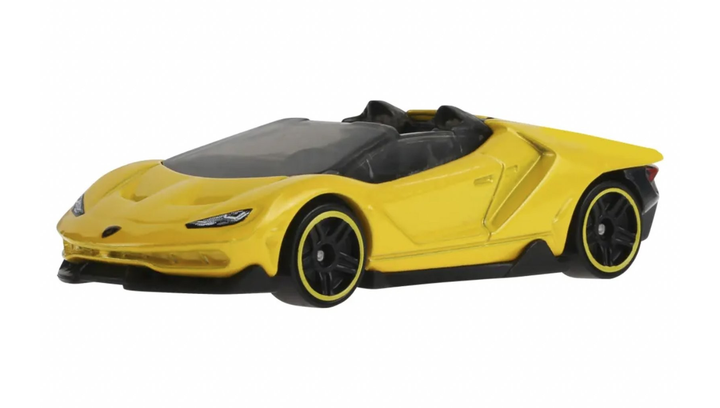 Машинка Базовая Hot Wheels '16 Lamborghini Centenario Roadster Exotics 1:64 JJH80 Yellow - изображение 2