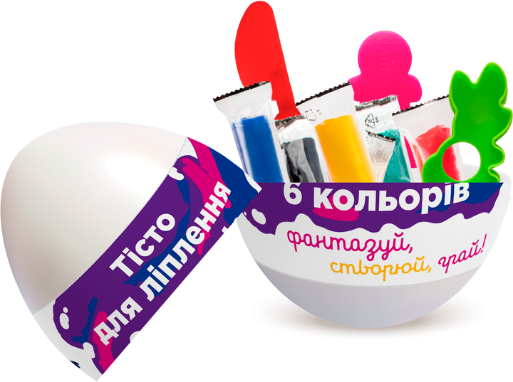 Набор для лепки в яйце Clay Anyway Тесто для лепки 6 цветов (TY4466) - изображение 2