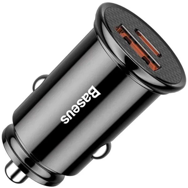 Автомобільний Зарядний Пристрій 1USB+1Type-C Baseus Plastic 30W Black (CCALL-YS01) - Фото 1 Автомобільний Зарядний Пристрій 1USB+1Type-C Baseus Plastic 30W Black (CCALL-YS01) - зображення 1
