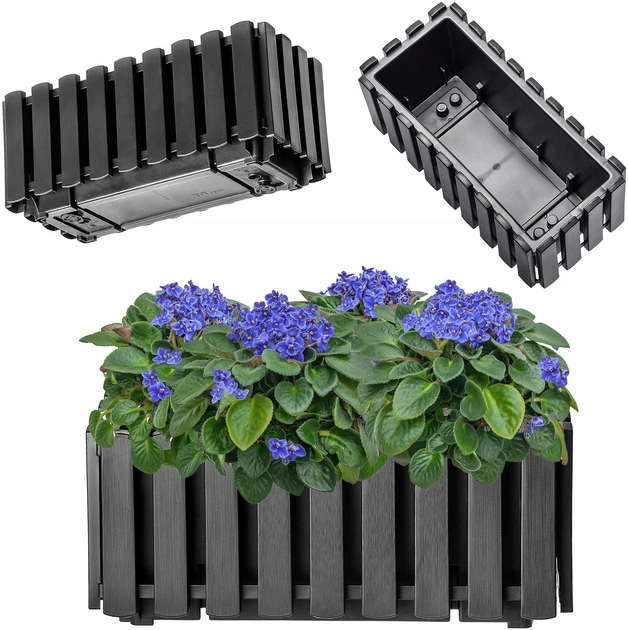 Skrzynia balkonowa Kadax Glifada 38 x 18 x 16.5 cm Antracyt (K8029) - obraz 2