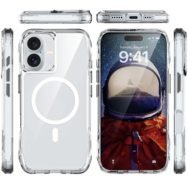 Чохол Space Octagon TPU з підтримкою MagSafe для Apple iPhone 17 Clear - Фото 3 Чохол Space Octagon TPU з підтримкою MagSafe для Apple iPhone 17 Clear - зображення 3