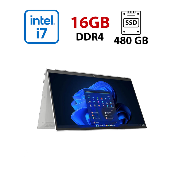 Ультрабук-трансформер HP EliteBook x360 1030 G7 / 13.3" (1920x1080) IPS Touch / Intel Core i7-10710U (6 (12) ядер по 1.1 - 4.7 GHz) / 16 GB DDR4 / 480 GB SSD / Intel Iris Xe Graphics / WebCam б/у - Фото 1 Ультрабук-трансформер HP EliteBook x360 1030 G7 / 13.3" (1920x1080) IPS Touch / Intel Core i7-10710U (6 (12) ядер по 1.1 - 4.7 GHz) / 16 GB DDR4 / 480 GB SSD / Intel Iris Xe Graphics / WebCam б/у - изображение 1