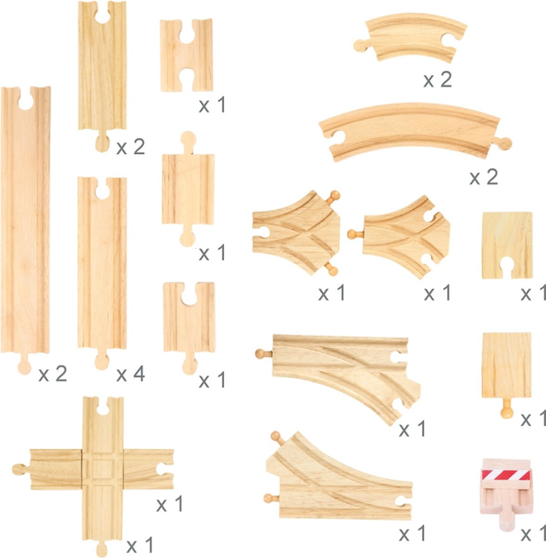 Zestaw drewnianych torów Bigjigs Rail do rozbudowy zestawu kolejowego 25 elementów (0691621090527) - obraz 4
