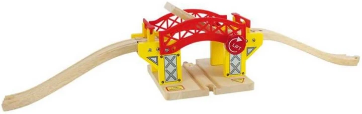 Drewniany zestaw Bigjigs Rail Most zwodzony z ruchomą drogą kolejka (0691621091890) - obraz 2