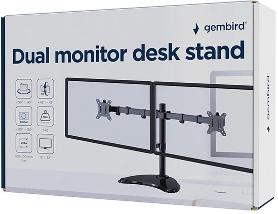 Настільне кріплення для монітора Gembird MS-D2ST-02 13"-32" - зображення 5