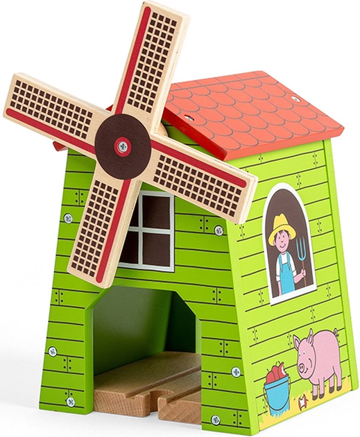 Drewniany zestaw Bigjigs Rail Wiatrak kolejowy (0691621092477) - obraz 2