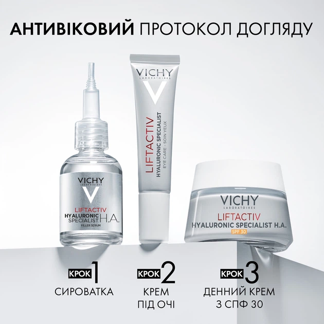 Артивіковий крем Vichy Liftactiv Hyaluronic Specialist H.A. для корекції зморшок та пружності всіх типів шкіри обличчя SPF30 50 мл (3337875719124) - зображення 7