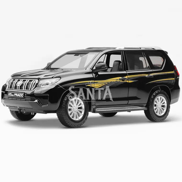 Іграшкова машинка металева Toyota Land Cruiser Prado Автопром Тойота джип 1:24, чорна, 20*7*8 см, (68270) - зображення 2