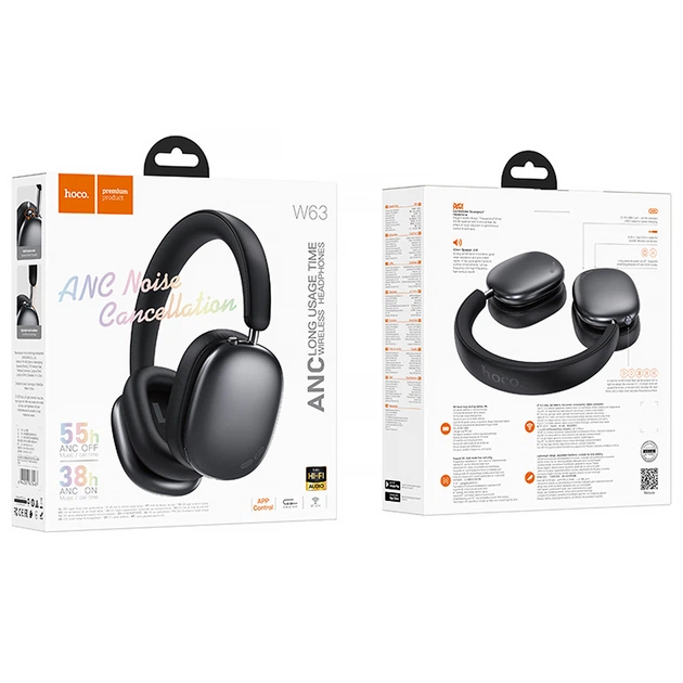 Накладные беспроводные наушники Hoco W63 Triunfo ANC (Black) Borofone (243617) - изображение 2
