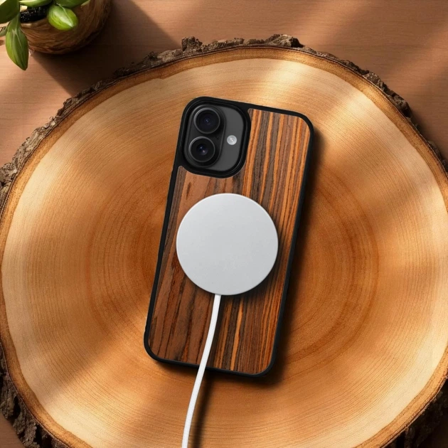 Накладка SkinBacker Wood для Apple iPhone 16 Plus Палисандр (80150) - Фото 5 Накладка SkinBacker Wood для Apple iPhone 16 Plus Палисандр (80150) - изображение 5