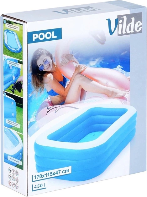 Basen ogrodowy dmuchany Vilde 170 x 115 x 47 cm (5904316474195) - obraz 2