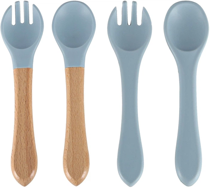 Zestaw naczyń dla dzieci Kik silikonowe misiek niebieski 8 szt (5903039767935) - obraz 8