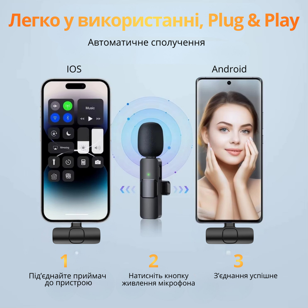 Петличные микрофоны K9 беспроводные с шумоподавлением ,подключение Type-C для IPhone и Android - Фото 2 Петличные микрофоны K9 беспроводные с шумоподавлением ,подключение Type-C для IPhone и Android - изображение 2
