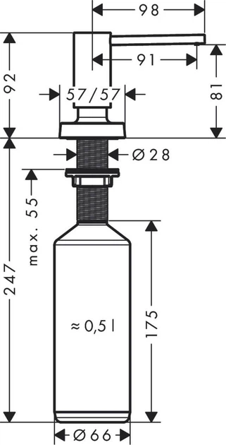 Диспенсер для жидкого мыла HANSGROHE A71 40468000 - изображение 2