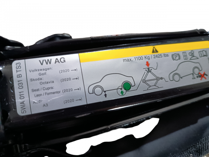 Штатный автомобильный домкрат VAG 5WA 011 031 Volkswagen Golf 2020- Skoda Octavia 2020- Seat Leon 2020- Cupra Formentor 2020- Audi A3 2020 - изображение 2