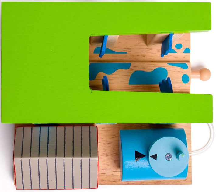 Drewniany zestaw do zabawy Bigjigs Rail Stacja do mycia pociągów (0691621092507) - obraz 5