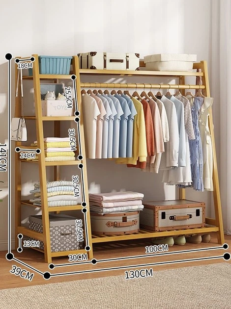 Вішалка для одягу Hedo з бамбука з 5 полицями (5904041139888) - зображення 2