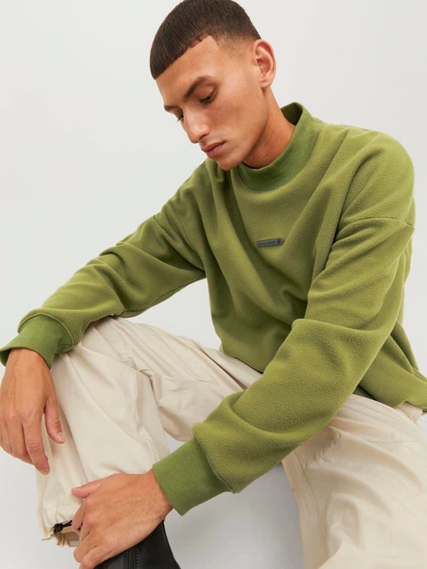 Світшот на флісі JACK&JONES хакі UFFZQ337 S - Фото 4 Світшот на флісі JACK&JONES хакі UFFZQ337 S - изображение 4