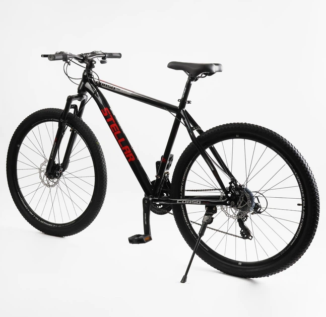 Велосипед Спортивный 29 дюймов Corso Stellar TL-314 оборудование Saiguan стальная рама 21 дюймов 21 скорость. Black and Red (169777) - изображение 3