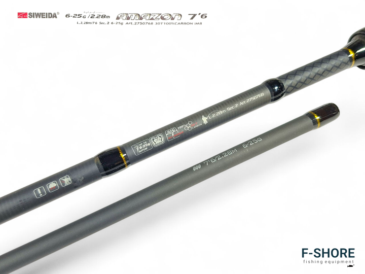 Спиннинг карбоновый для хищной рыбы Siweida Amazon 6-25g 2.28 m (2750768) - изображение 3