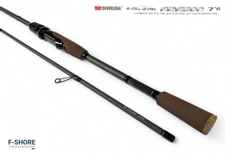 Спиннинг карбоновый для хищной рыбы Siweida Amazon 6-25g 2.28 m (2750768) - изображение 5