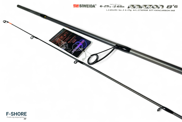 Спиннинг карбоновый для хищной рыбы Siweida Amazon 6-25g 2.65 m (2750908) - изображение 3