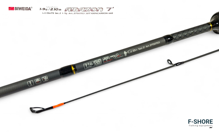 Спиннинг карбоновый Siweida Amazon 1-9g 2.1 m (2750703) - изображение 2