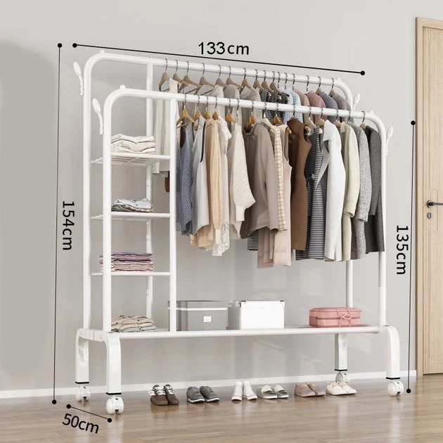 Wieszak na ubrania Hedo podwójny White (5904041146145) - obraz 3