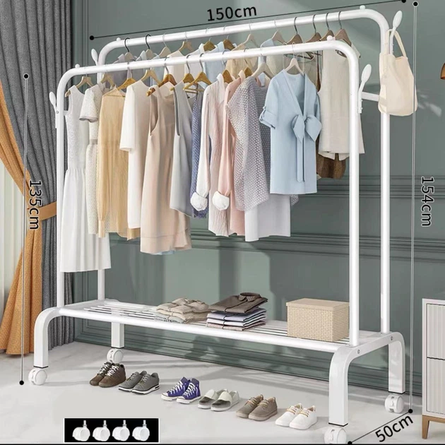 Wieszak na ubrania Hedo podwójny White (5904041146107) - obraz 3