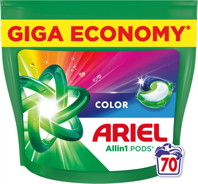 Засіб для прання Ariel All in1 Pods 70 капсул Color - Фото 2 Засіб для прання Ariel All in1 Pods 70 капсул Color - зображення 2