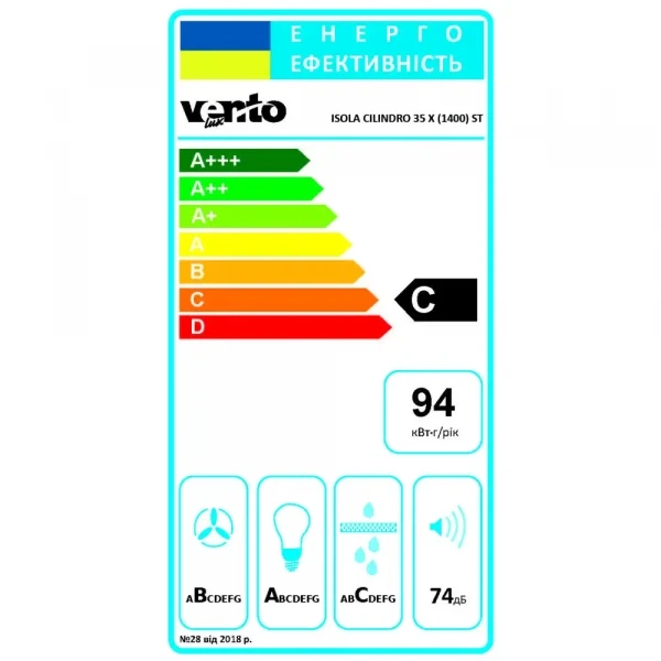 Вытяжка ventolux isola cilindro 35 x (1400) st - изображение 5