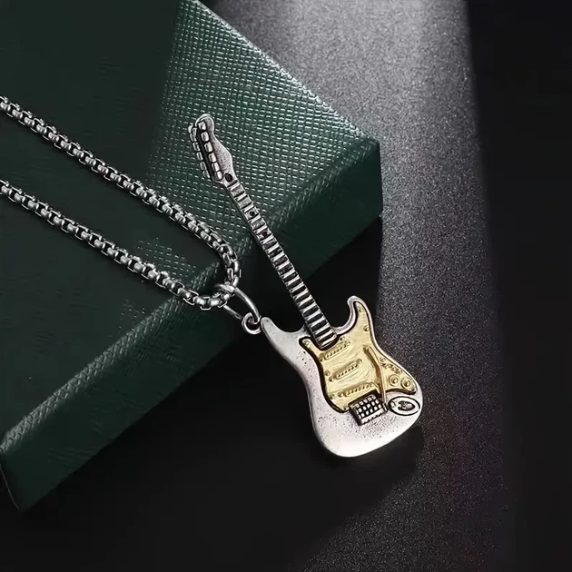 Кулон на ланцюжку Гітара - Guitar Steel Color Метал - Фото 1 Кулон на ланцюжку Гітара - Guitar Steel Color Метал - изображение 1