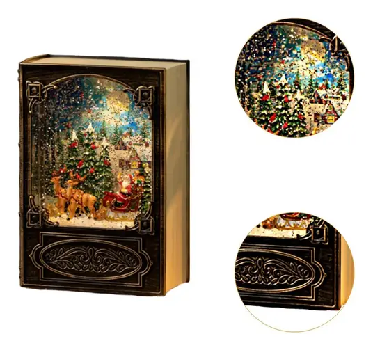 Новорічний нічник XMAS WDL-24023A книга з музикою, декоративна LED лампа різдвяна з підсвіткою та мелодіями - Фото 2 Новорічний нічник XMAS WDL-24023A книга з музикою, декоративна LED лампа різдвяна з підсвіткою та мелодіями - зображення 2