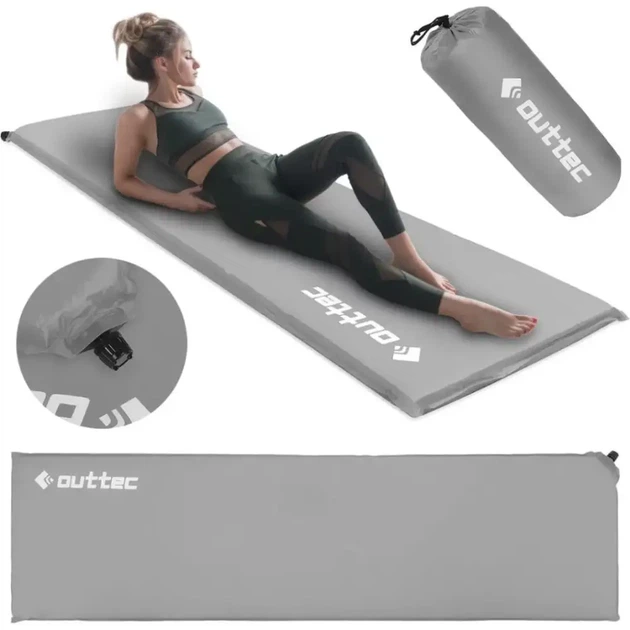 Килимок самонадувний Outtec 180х53х4 см - сірий - изображение 8