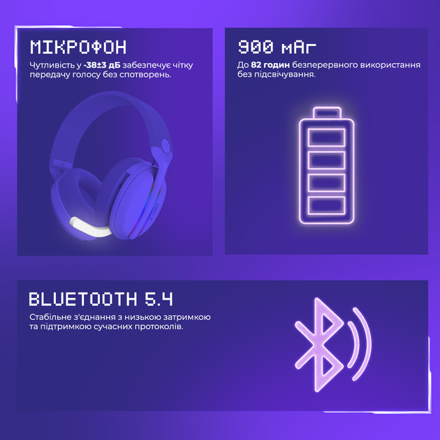 Навушники Proove Gaming Glimmer (APP) Black/purple (642250569) - Фото 6 Навушники Proove Gaming Glimmer (APP) Black/purple (642250569) - зображення 6