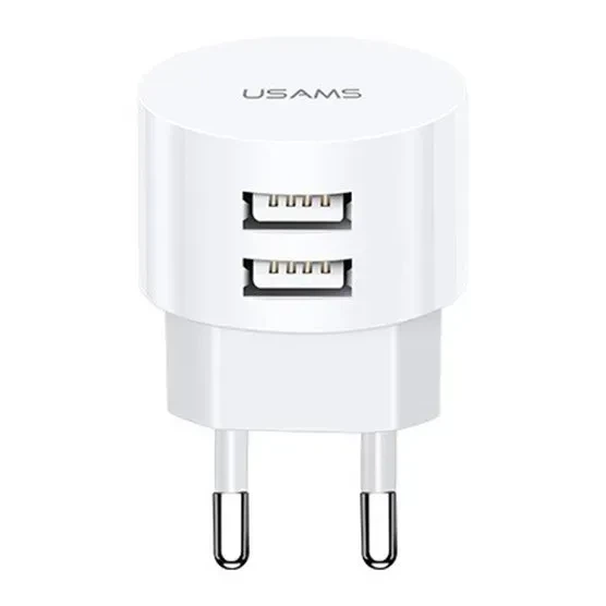 Мережевий Зарядний Пристрій 2USB Usams T20 US-CC080 2.1A White - Фото 1 Мережевий Зарядний Пристрій 2USB Usams T20 US-CC080 2.1A White - изображение 1
