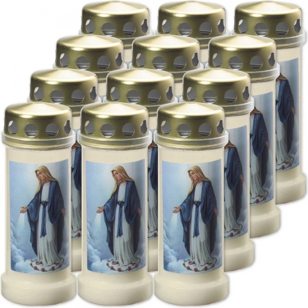 Znicz parafinowy Bolsius Nr 6 Maria z metalowym deklem 70H 12 szt (8717847042903) - obraz 2