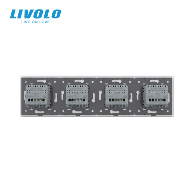 Сенсорный выключатель 4 сенсора (1-1-1-1) Livolo белый стекло (VL-C704-11) - Фото 11 Сенсорный выключатель 4 сенсора (1-1-1-1) Livolo белый стекло (VL-C704-11) - изображение 11