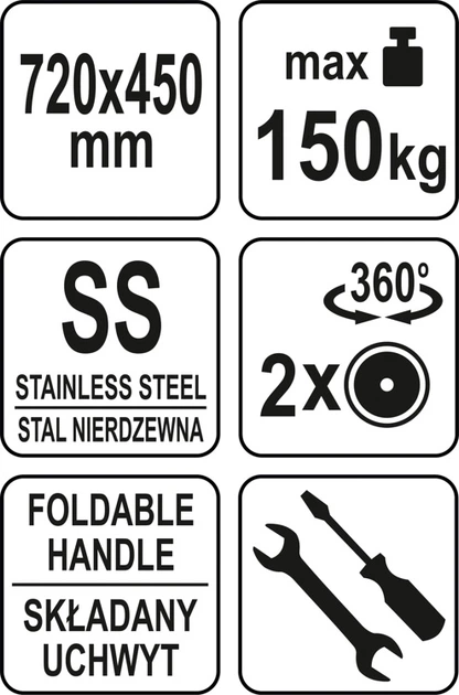 Wózek Yato YG-09080 platformowy składany SS (5906083003097) - obraz 6
