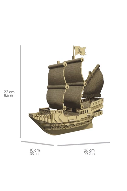 Картонний конструктор Cartonic 3D Puzzle PIRATE SHIP колір різнокольоровий Cartonic ЦБ-00289957 - Фото 5 Картонний конструктор Cartonic 3D Puzzle PIRATE SHIP колір різнокольоровий Cartonic ЦБ-00289957 - зображення 5
