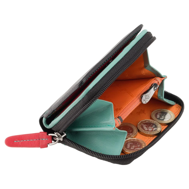 Женский кожаный кошелек Visconti RB53 Hawaii (Black/Rhumba) - изображение 5