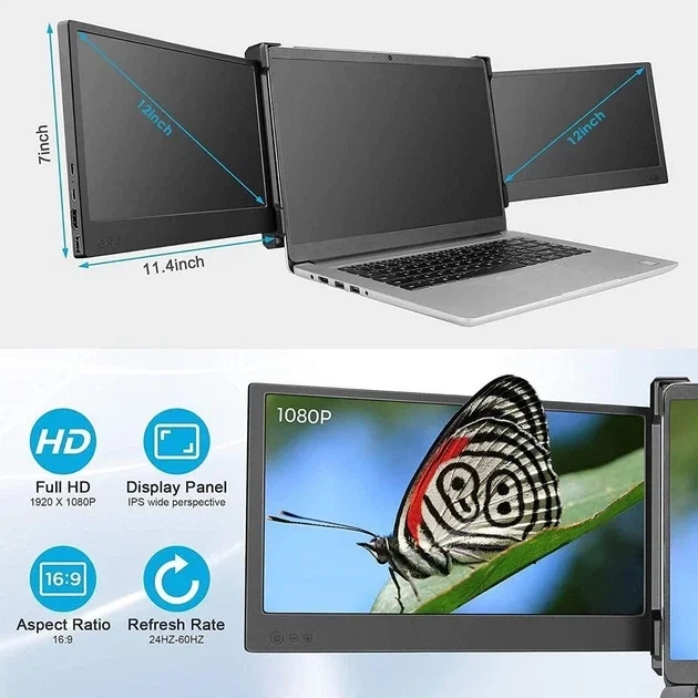 Монитор портативный 12" Teamgee P2 Full HD IPS 60 Гц Б/В - изображение 3
