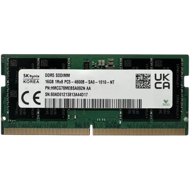 Оперативна пам'ять SK Hynix 16GB SODIMM DDR5 4800MHz (HMCG78MEBSA092N) Б/В - Фото 3 Оперативна пам'ять SK Hynix 16GB SODIMM DDR5 4800MHz (HMCG78MEBSA092N) Б/В - зображення 3