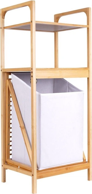 Полиця з кошиком для білизни AM/63 бамбукова 39.5 x 30 x 49 см (8720573981828) - зображення 2