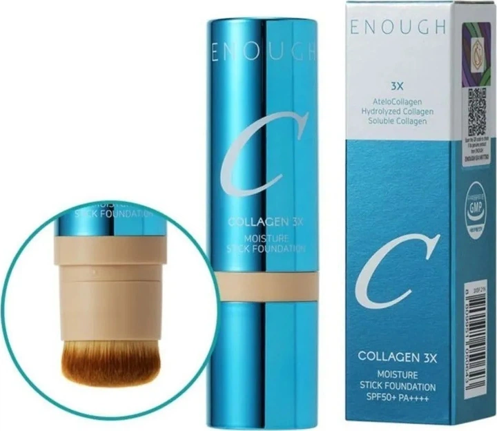 Podkład do twarzy Enough Collagen 3X Moisture Stick Foundation SPF50+ z kolagenem 21N 14 g (8809951050643) - obraz 4