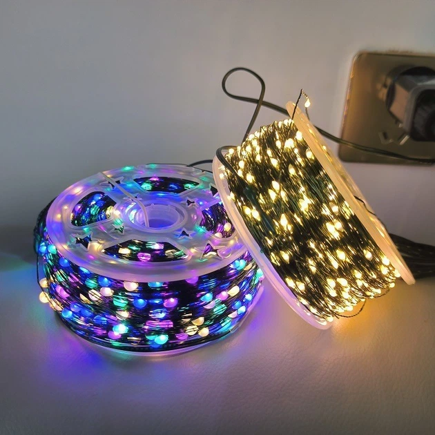 Гирлянда Роса нить 500 LED 50 м с пультом 220В теплый белый - Фото 8 Гирлянда Роса нить 500 LED 50 м с пультом 220В теплый белый - изображение 8