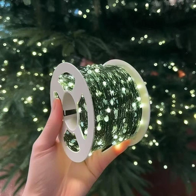 Гирлянда Роса нить 500 LED 50 м с пультом 220В теплый белый - Фото 3 Гирлянда Роса нить 500 LED 50 м с пультом 220В теплый белый - изображение 3